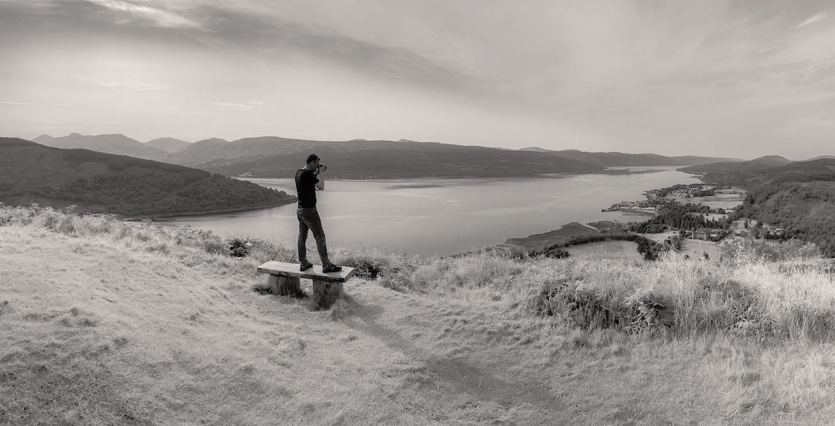 Photographing Loch Fyne and Inveraray. Image by C. Bault